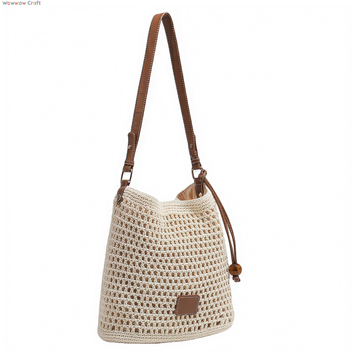Crochet Bags,Crossbodies,Shoulder Bags,Crocheted shoulder bag with eco-leather straps - Beach Crochet Bags